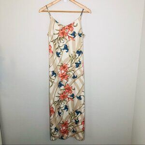 CARIBBEAN Joe Lily Botanical Printed Cami Midi Dress Size Small  Petite